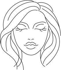 Face Woman icon line