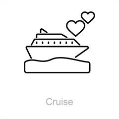 Cruise and ship icon concept 