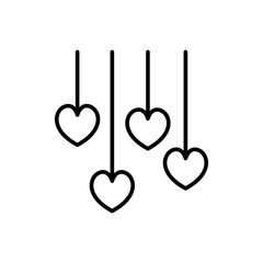 Love decoration outline icons, minimalist vector illustration ,simple transparent graphic element .Isolated on white background