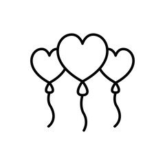 Love balloon outline icons, minimalist vector illustration ,simple transparent graphic element .Isolated on white background