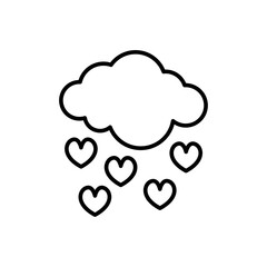 Love cloud outline icons, minimalist vector illustration ,simple transparent graphic element .Isolated on white background
