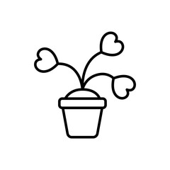Love plant outline icons, minimalist vector illustration ,simple transparent graphic element .Isolated on white background