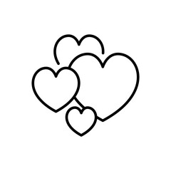 Heart outline icons, minimalist vector illustration ,simple transparent graphic element .Isolated on white background