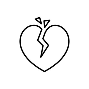 recommend clip art: Broken heart outline icons, minimalist vector illustration ,simple transparent graphic element .Isolated on white background