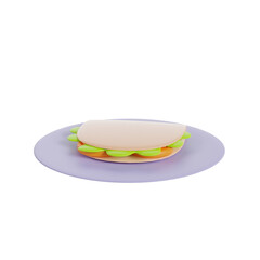 Breakfast food 3d icon clipart
