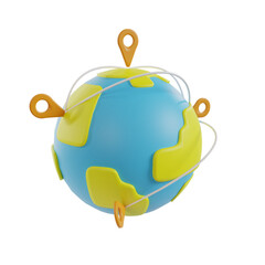 Travel holiday 3d icon render