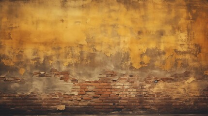 Image of an old yellow brick wall.