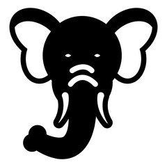 Elephant Glyph Icon Design Vector