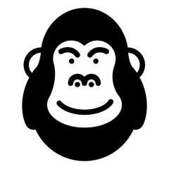 Gorilla Glyph Icon Design Vector