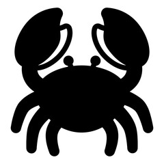 Crab Glyph Icon Design Vector