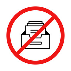 No Document Archive Sign on White Background