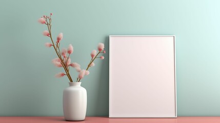 Picture frame elegantly placed on a solid color background.