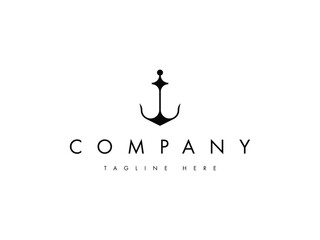 simple anchor lines logo design © Nay