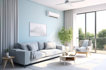 Fototapeta premium Luxury Livingroom house or apartment interior design, mock up room design, plants, and elegant personal accessories. Couch and table furniture with poster art and room accessories home decor