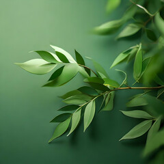 Green willow leaf background