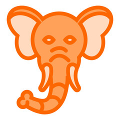 Elephant Dual Tone Icon Design Vector