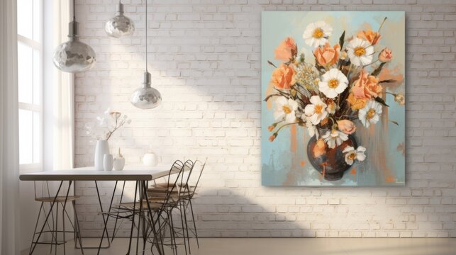 Elegant Interior with Beautiful Floral Art