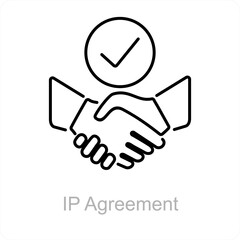 IP Agreement and agreement icon concept 