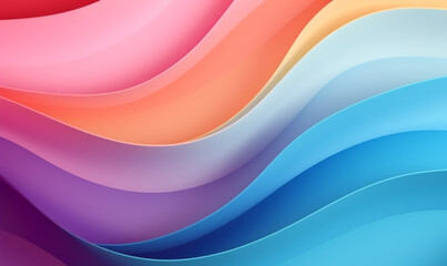Pastel abstract paper cut wave with multi layers color texture. Vibrant colors smooth gradient for create background or decoration.