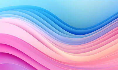 Pastel abstract paper cut wave with multi layers color texture. Vibrant colors smooth gradient for create background or decoration.