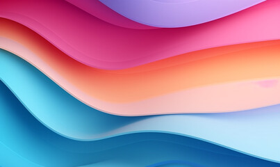 Obraz premium Pastel abstract paper cut wave with multi layers color texture. Vibrant colors smooth gradient for create background or decoration.