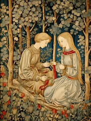 Naklejka premium Medieval Tapestries: A Woven Journey Through Time