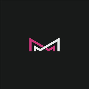 Letter MM Logo design Monogram Double M Logo in black background