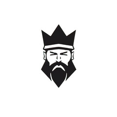 Design of minimalist logo featuring a king in black