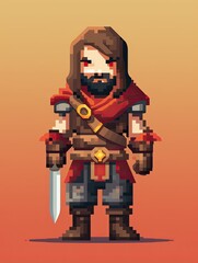 Fototapeta premium Pixelated Icons: Digital Characters for True Video Game Enthusiasts
