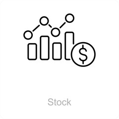 Stock and money icon concept 