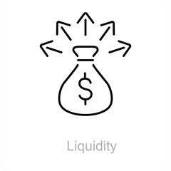 Liquidity and funds icon concept 