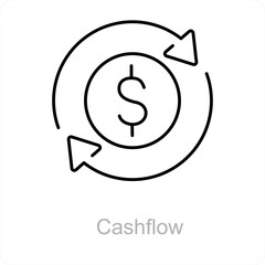 Cashflow and cash icon concept 