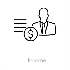 Income and cash icon concept