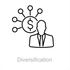 Diversification and corporate icon concept 