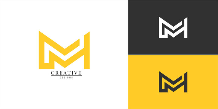 Letter MM Logo design Monogram Double M Logo