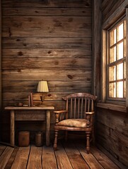 Rustic Wood Textures: Cabin Interior Wall Prints