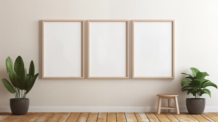 Simplicity reigns as a blank white poster graces the walls of the stylish room