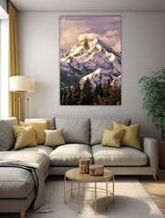 Snow-Capped Mountains Wall Art: Captivating Alpine Majesty