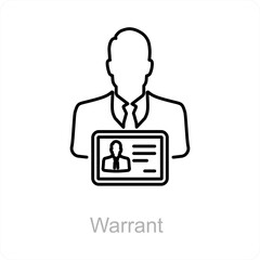 Warrant and law icon concept