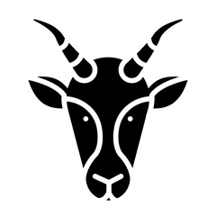 Antelope Solid Icon Design Vector