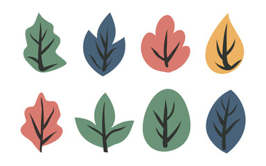 Abstract leaf vector clipart. Spring illustration.