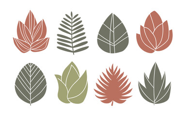 Abstract leaf vector clipart. Spring illustration.