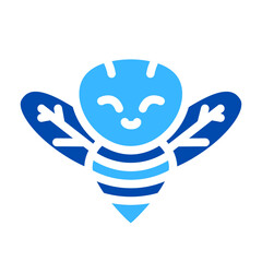 Bee Solid Color Icon Design Vector