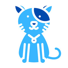 Cat Solid Color Icon Design Vector