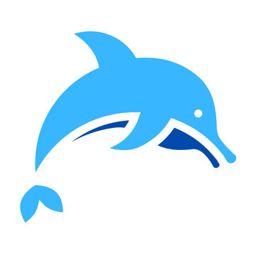 Dolphin Solid Color Icon Design Vector