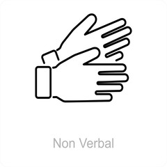 Non Verbal and hands icon concept