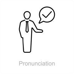 Pronunciation and speak icon concept