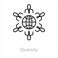 Diversity and combine icon concept