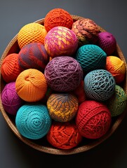 Fototapeta na wymiar Yarn Balls: A Textile Artist's Knitted Love