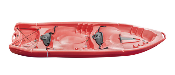 Top view red kayak